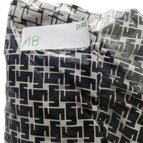 Paper Doll Dress A line Geometric print Sleeveless Keyhole back 20 Black White - Picture 11 of 11